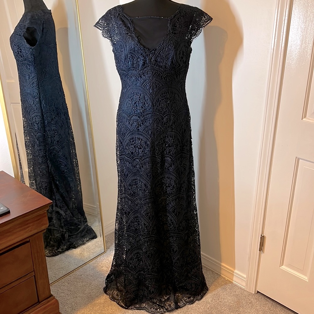 Jade couture Navy blue lace dress